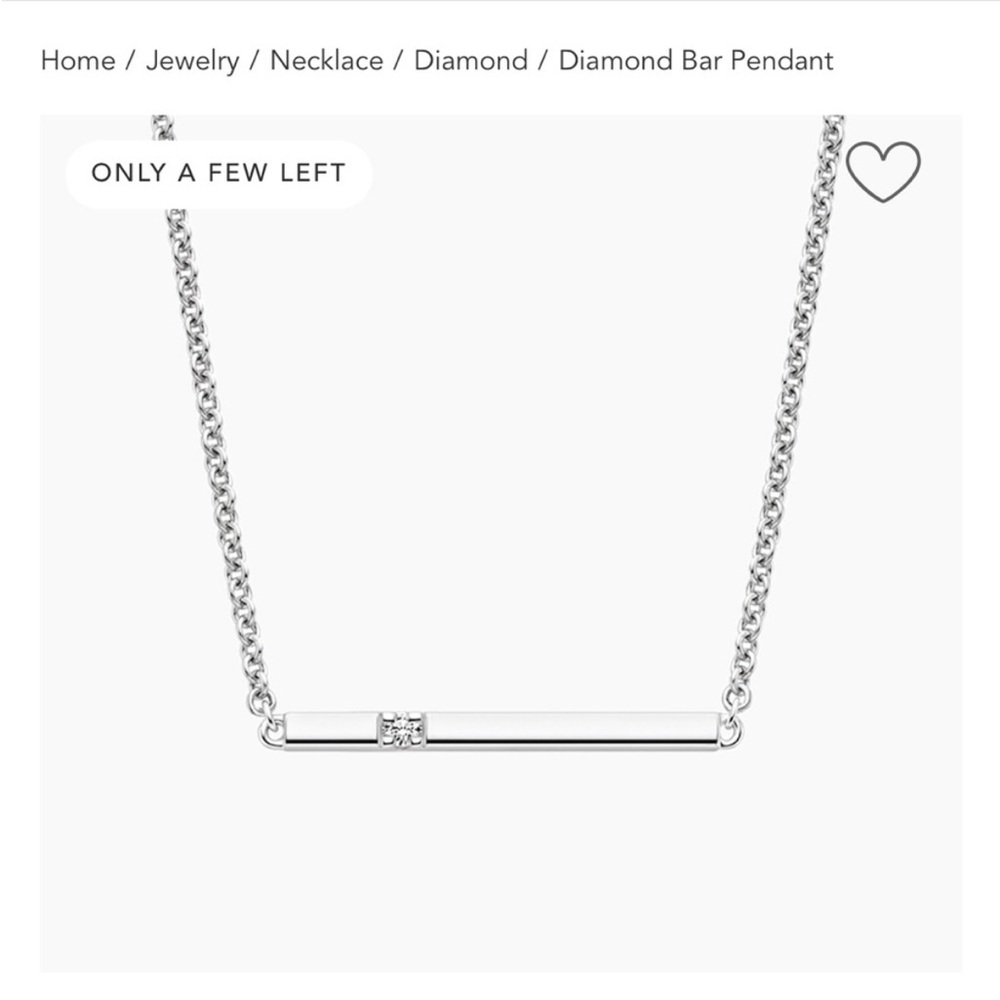 Silver Diamond Bar Necklace - Brilliant Earth